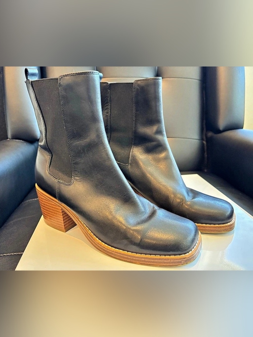 Marc Fisher Leather Chelsea Boots Black US 8 M